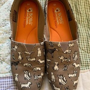 BOBS by Skechers Dog Print Memory Foam Slip-On Shoes - Taupe